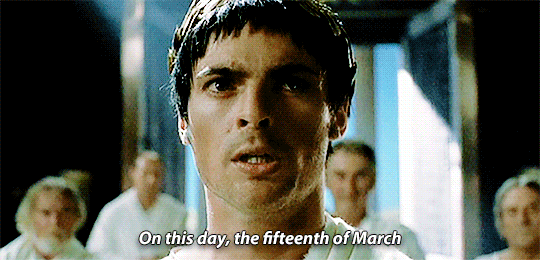Scene from the show Xena: Warrior Princess where Caesar says it's the Ides of March