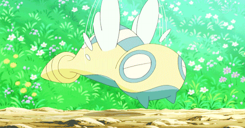 Scene from the Pokemon anime where a Dunsparce flies