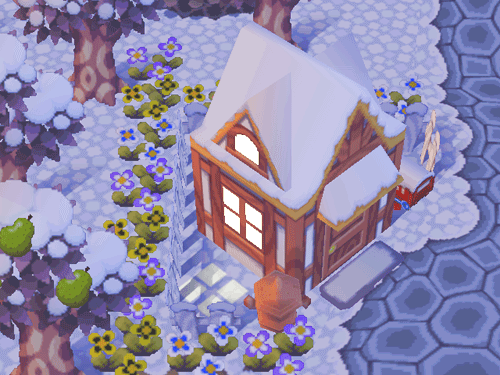 Scene from Animal Crossing of a player's house