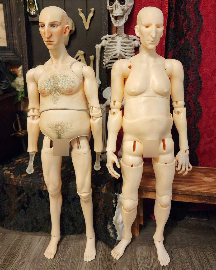 Comparison of old Daniel doll to new resin doll print